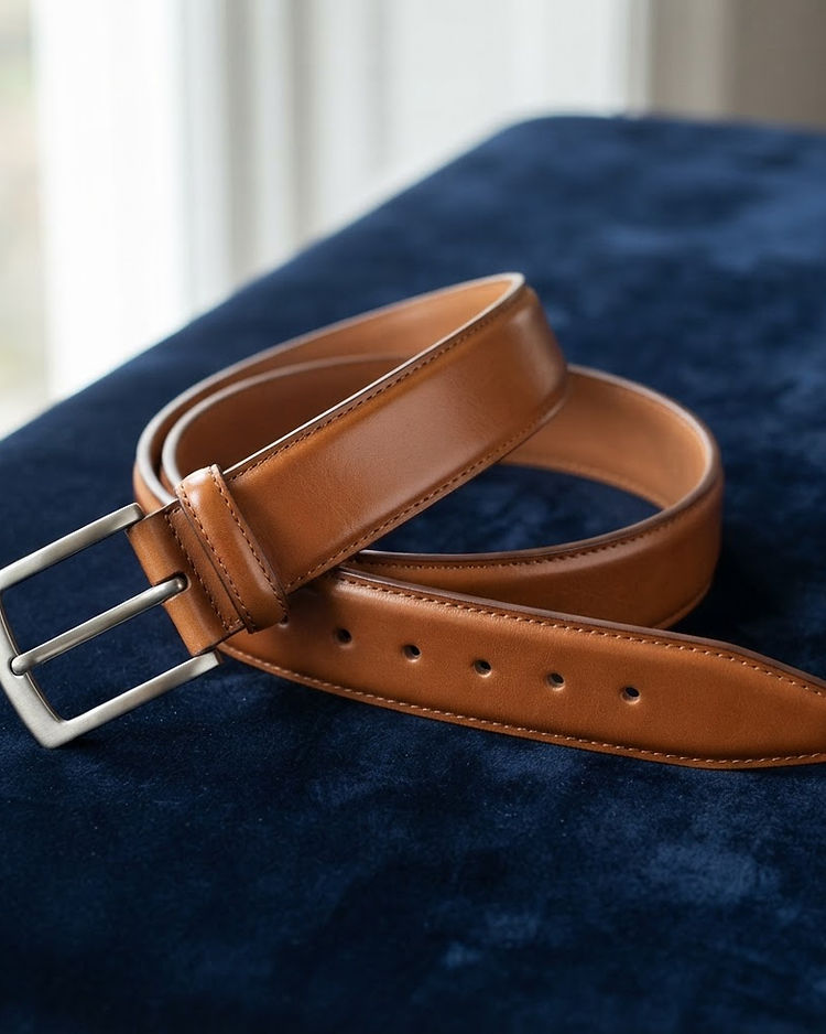 Formal Leather Belt - Tan (Tan), product photo