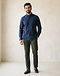 Oxford Button Down - Navy (Navy), worn or held by model