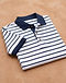 Striped Mariner Polo - White & Navy (White), product photo