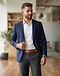 Formal Leather Belt - Tan (Tan), worn or held by model