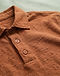 Slub Cotton Polo - Burnt Orange (Burnt Orange), detail close-up