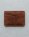 Slim Leather Card Holder - Brown (Brown), flat-lay view
