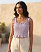 Smocked Crop Top (Lavender), lifestyle setting