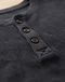 Long Sleeve Henley - Charcoal (Charcoal), detail close-up