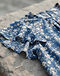 Flutter Sleeve Blouse (Floral Blue), detail close-up