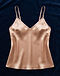 V-Neck Satin Camisole (Rose Gold), flat-lay view