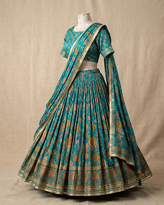 Printed Lehenga with Dupatta (Teal), product photo