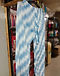 Pleated Crinkle Trousers - Blue Stripe