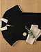 Contrast Collar Polo - Black (Black), flat-lay view