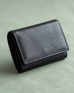 Trifold Leather Wallet - Black (Black), product photo
