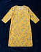 Floral Print Cotton Kurti (Yellow), flat-lay view