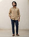 Linen Shirt - Sand (Sand), worn or held by model