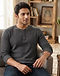 Long Sleeve Henley - Charcoal (Charcoal), lifestyle setting