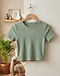 Ribbed Cropped Tee (Sage Green), lifestyle setting