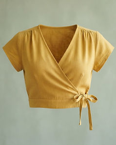 Wrap Style Crop Top (Mustard), product photo