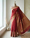 Silk Blend Banarasi Saree (Red), worn or held by model