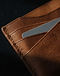 Slim Leather Card Holder - Brown (Brown), detail close-up