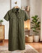 Utility Shirt Dress (Olive), lifestyle setting