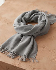 Cotton Blend Scarf - Grey (Grey), product photo