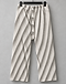 Grey and white diagonal band pleated trousers on a hanger