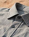 Twill Check Shirt - Grey (Grey), detail close-up