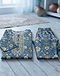 Straight Cut Printed Kurta Set (Blue), worn or held by model