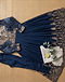 Sequined Anarkali Set (Navy), flat-lay view