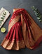 Silk Blend Banarasi Saree (Red), flat-lay view