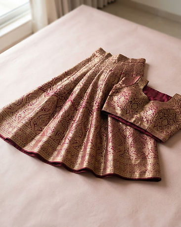 Brocade Lehenga Set (Maroon), product photo