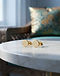 Minimalist Stud Earrings - Gold (Gold), worn or held by model