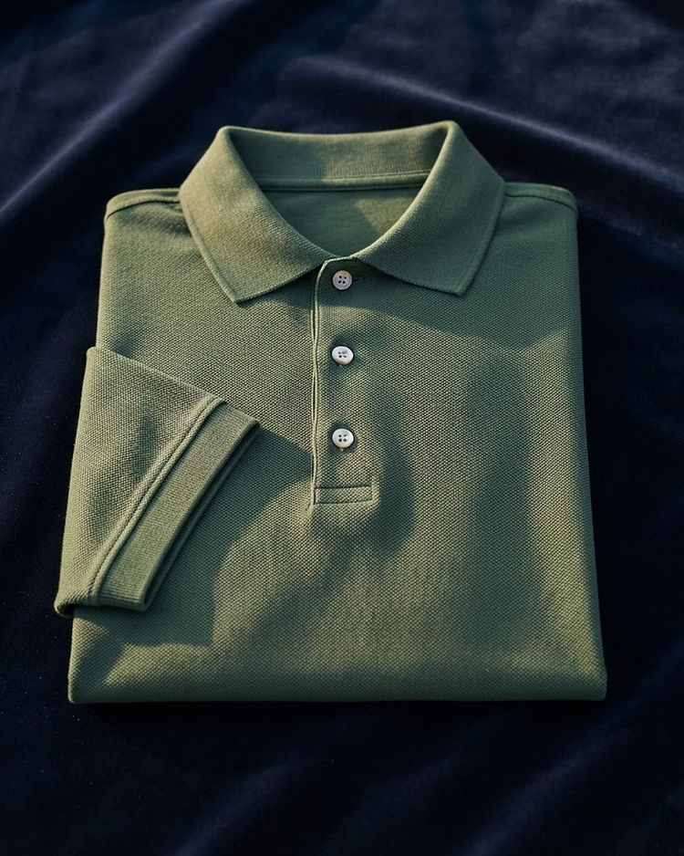 Heritage Texture Polo - Forest Green (Forest Green), product photo