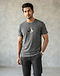 Graphic Print Crew - Urban Grey (Urban Grey), worn or held by model
