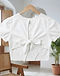 Tie-Back Cropped Top (White), worn or held by model