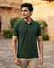 Heritage Texture Polo - Forest Green (Forest Green), worn or held by model