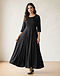 A-Line Rayon Anarkali (Black), worn or held by model