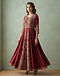 Embroidered Anarkali Kurti - Maroon (Maroon), lifestyle setting