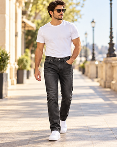 Photo of Charcoal Wash Slim-Straight Jeans
