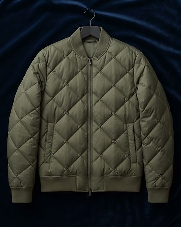 Alpine Quilted Bomber Jacket (Olive), product photo