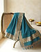 Border Embellished Dupatta - Teal (Teal), worn or held by model