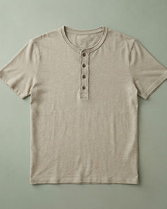 Linen Blend Henley - Sand (Sand), product photo