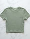 Ribbed Cropped Tee (Sage Green), flat-lay view