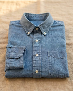 Solid Chambray Shirt - Blue (Blue), product photo