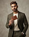 Slim Leather Card Holder - Brown (Brown), lifestyle setting