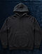 Zenith Pullover Hoodie (Black), flat-lay view