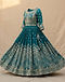 Mirror Work Anarkali Dress (Teal), product photo