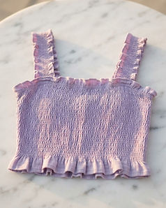 Smocked Crop Top (Lavender), product photo
