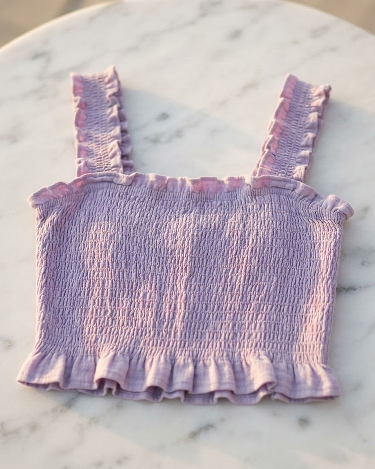 Smocked Crop Top (Lavender), product photo