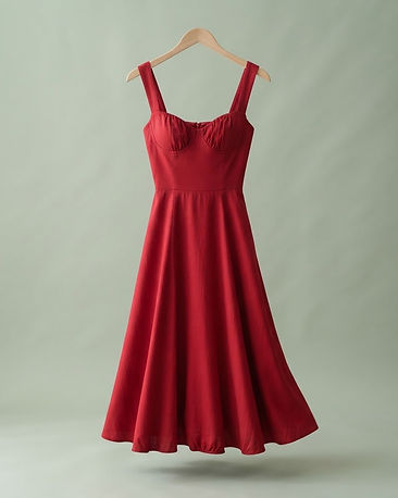 Sweetheart Neck Midi (Red), product photo