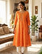 Bandhani Print Rayon Kurti (Orange), lifestyle setting