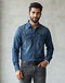 Denim Western Shirt - Indigo (Indigo), worn or held by model